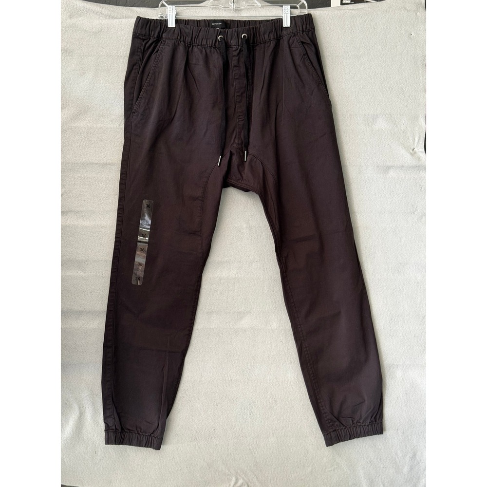 Cotton On Men's Drop Crotch Joggers Size 36 Black Elastic Waist Drawstring NWT
